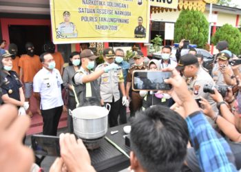 Polres Tanjungpinang Musnahkan BB Narkoba