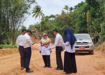 Wabup Tinjau Proyek Jalan dan Jembatan Menuju Kelarik Bunguran Utara.