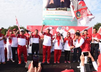 Danlantamal IV Hadiri Acara Gebiar Merah Putih di Dompak.