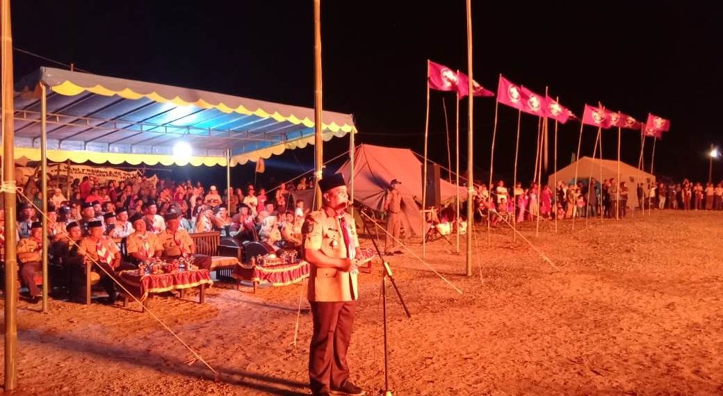 HUT Pramuka ke 58, Wakil Bupati Hadiri Upacara Api Unggun