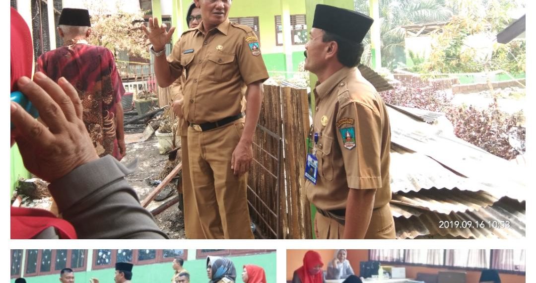 Pasca Kebakaran, Wabup H. Amrizal DT. Rajo Medan Kunjungi SDN 13 Pulau Punjung
