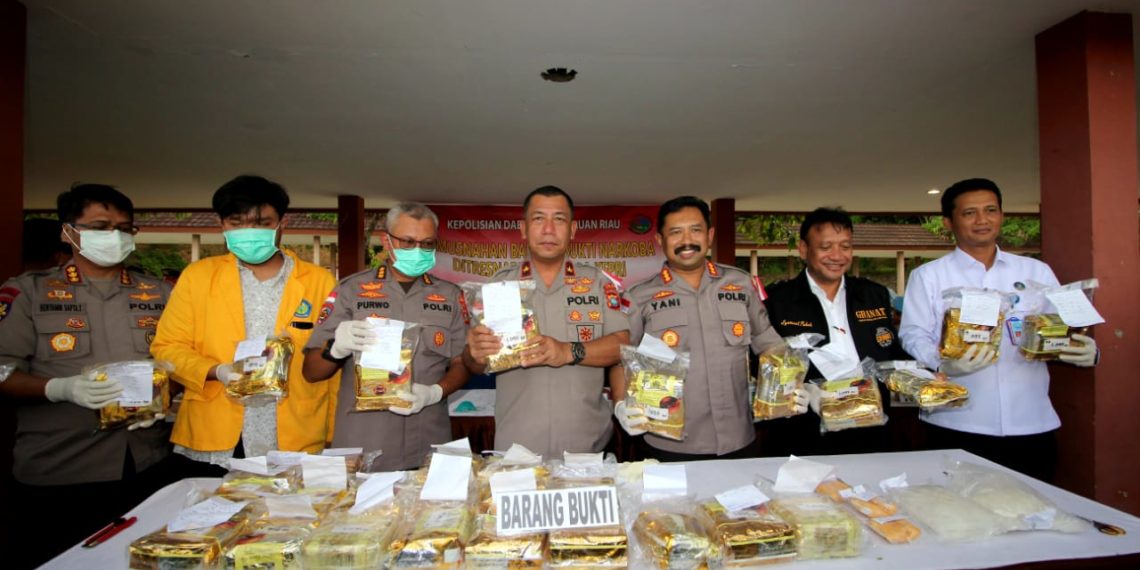 Polda Kepri Musnahkan Barang Bukti 32 Kg Jenis Sabu.