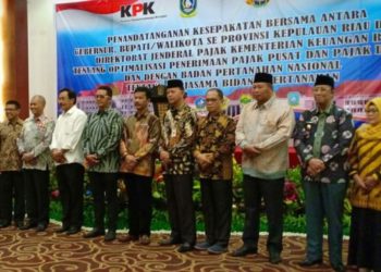 Bupati Lingga Tandatangani MoU Optimalisasi Pajak serta Kerjasama Bidang Pertanahan