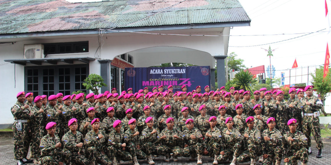 Prajurit Yonmarhanlan IV Laksanakan Upacara HUT ke 74 Korps Marinir