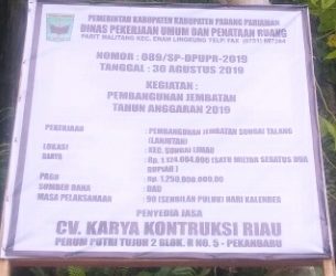 Proyek Jembatan Sungai Talang Mangkrak “CV. Karya Konstruksi Riau Akan Dapat Panismen Blacklist”