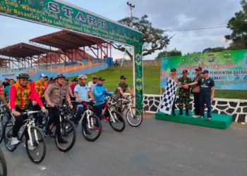 Lingga Bersepeda Sinergitas TNI Polri Serta Masyarakat