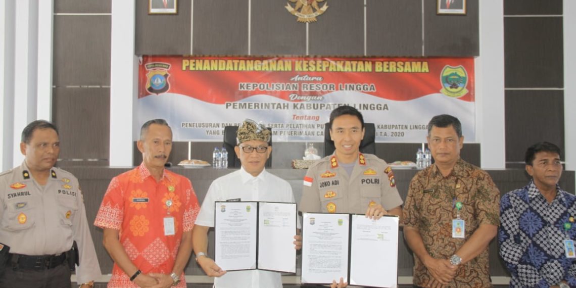 Pemkab Lingga Tandatangani Kesepakatan dengan Polres Lingga