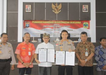 Pemkab Lingga Tandatangani Kesepakatan dengan Polres Lingga