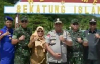 Wakil Ketua DPRD Natuna, TNI, Polri dan Pemda Kunjungi Pos Pulau Sektung.