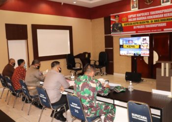 Dandim 0315/Bintan Ikuti Vicon Rakor Pengamanan Dimako Polres Tanjungpinang