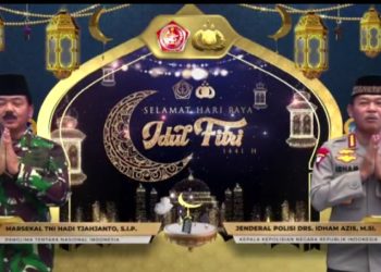 Meskipun Tanpa Berjabat Tangan Pada Lebaran Ini Panglima TNI, Kapolri Iklas dan Tulus