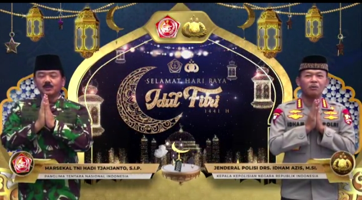 Meskipun Tanpa Berjabat Tangan Pada Lebaran Ini Panglima TNI, Kapolri Iklas dan Tulus