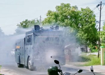 Tim Covid-19  Natuna Kembali Semprot Jalan dan Rumah Ibadah di Seputaran Ranai