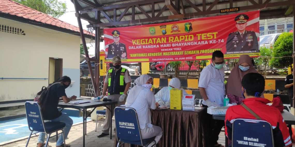 Peringati Hari Bhayangkara Ke 74, Polres Tanjungpinang Gelar Layanan Rapid Test Covid-19