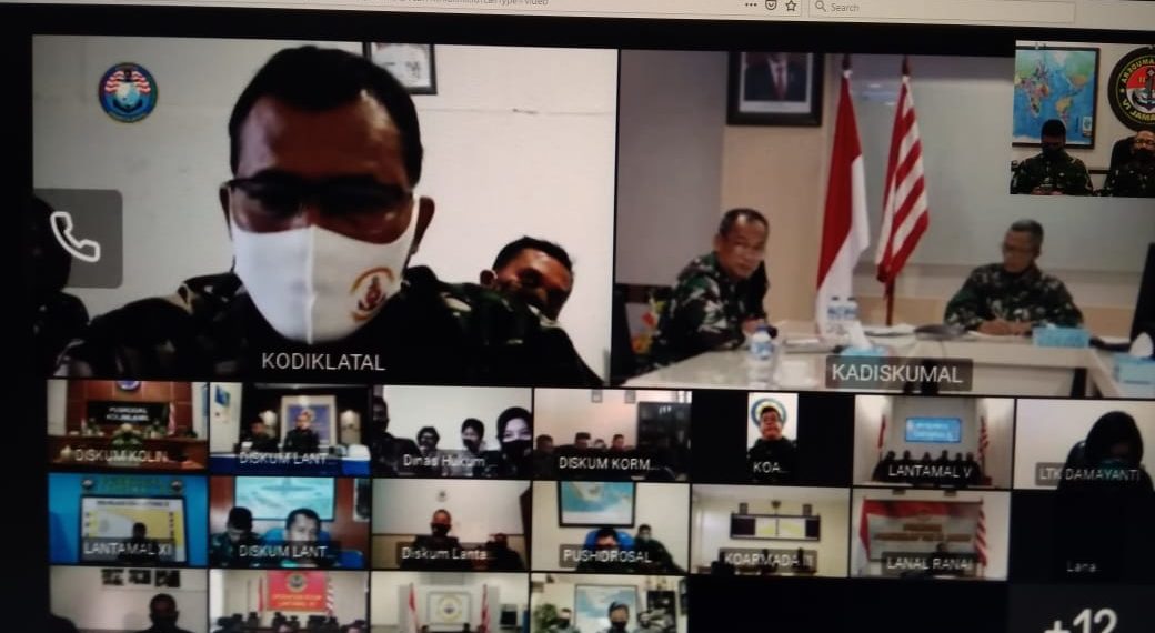 Kadiskum Lantamal IV Melalui VICON Ikuti Acara Pembinaan Korps Bidang Hukum
