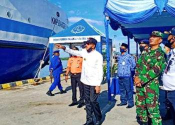 Bupati Natuna Sambut dan Lepas Pelayaran Perdana Kapal Roro KMP Bahtera Nusantara 1