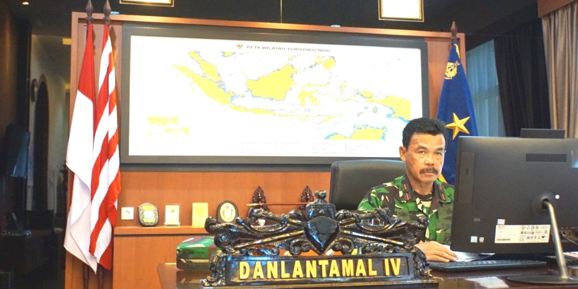 Danlantamal IV Melalui Vicon Ikuti Rakor Progress Investasi