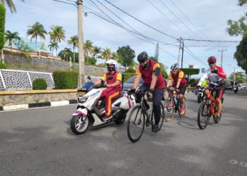 Agar Tetap Bugar, Kapolres Tanjungpinang Bersama Anggota Lakukan Gowes Pagi.