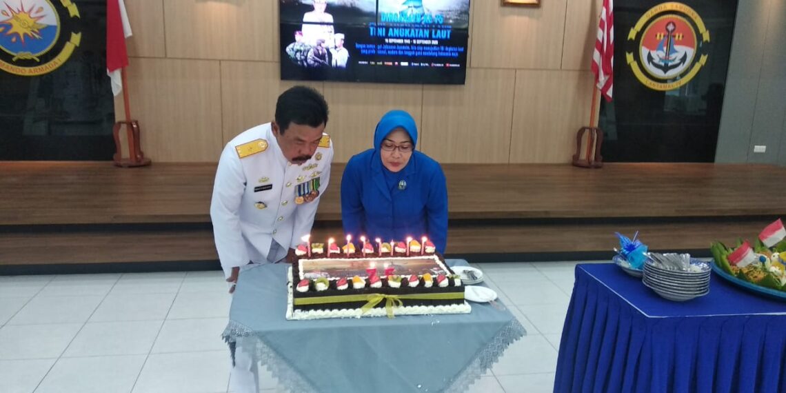 Danlantamal IV Melalui Virtual Ikuti Upacara HU ke 75 TNI AL