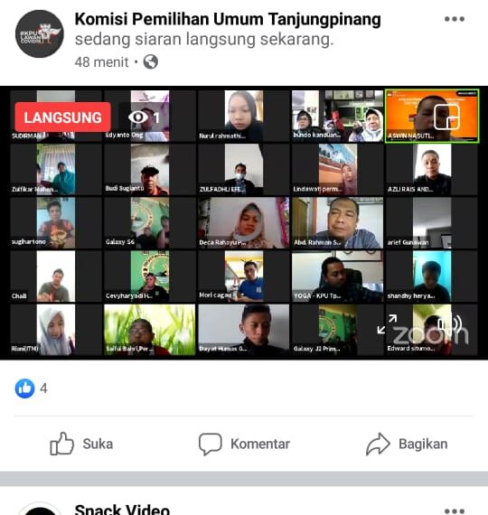 Gempar Ikuti Rapat Webiner Yang Dilaksanakan KPU Kota Tanjungpinang