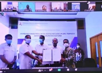 Bupati Natuna Ikuti Vidcon PLBN Terpadu Serasan