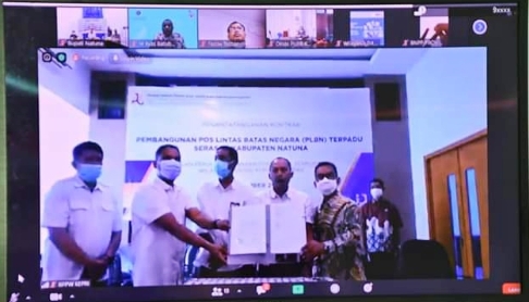 Bupati Natuna Ikuti Vidcon PLBN Terpadu Serasan