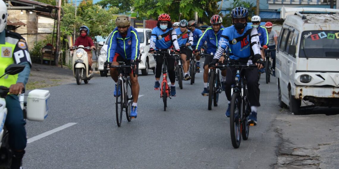 Jaga Kesehatan Tubuh Dimasa Pandemi Covid 19 Lantamal IV Gelar Gowes Bersama