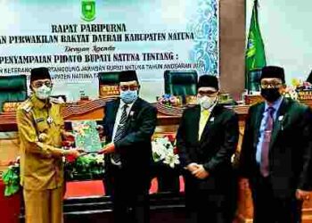 DRPD Gelar Paripurna Mendengarkan LKPJ Bupati Natuna
