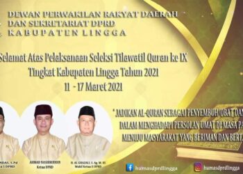 Ucapan selamat dari sektariat DPRD kabupaten lingga atas terselenggaranya STQ dengan baik