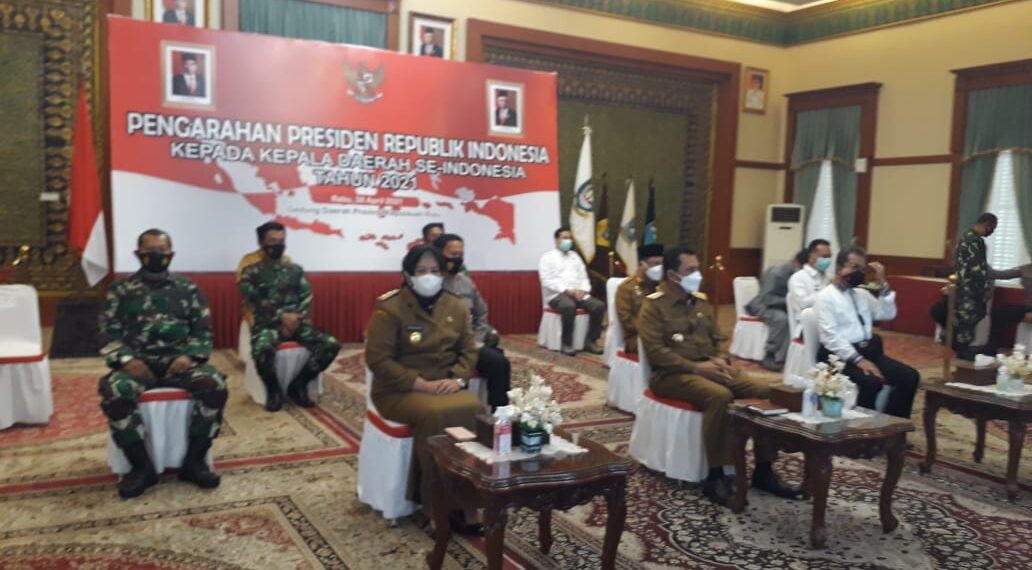 Danlantamal IV Melalui Vicon Hadiri Pengarahan Presiden Ri Kepada Kepala Daerah Se-Indonesia