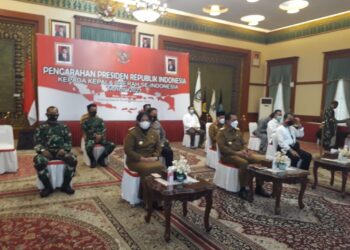 Danlantamal IV Melalui Vicon Hadiri Pengarahan Presiden Ri Kepada Kepala Daerah Se-Indonesia