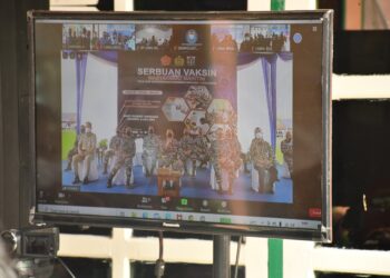 Danlantmal II Ikuti Vicon Rapat Dengan Kepala Staf TNI AL Tema Serbuan Vaksinasi Ke Seluruh Jajaran