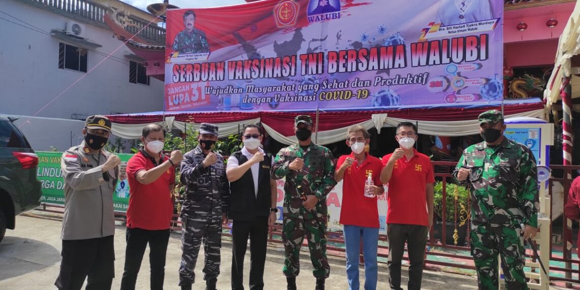 Aspotmar Mewakili Danlantamal IV Hadiri Serbuan Vaksin TNI Bersama Walubi