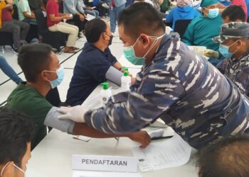 TNI AL Lantamal II Terus Gencar Laksanakan Serbuan Vaksinasi
