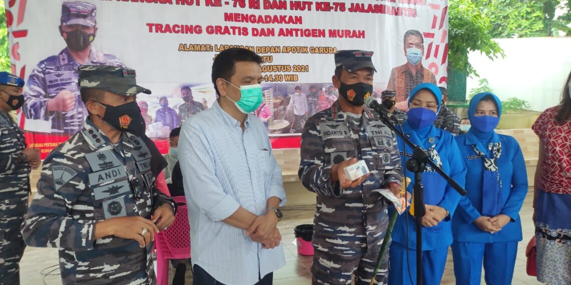 Upaya Mencegah Penyebaran Covid-19, TNI AL Lantamal IV, Gelar Tracing Gratis Dan  Tes Antigen Murah