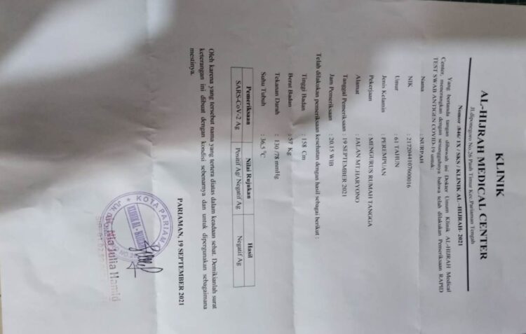 Ditengah Keadaan Sulit Masyarakat Keluhkan Penerapan PCR & Swab Antigen Covid 19 Setiap Keberangkatan.