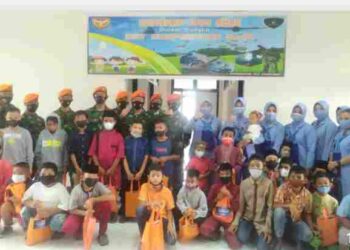 HUT ke-74 Korpaskhas, Denhanud 477 Paskas Natuna Khitan 22 Anak dan Berikan Tali Asih