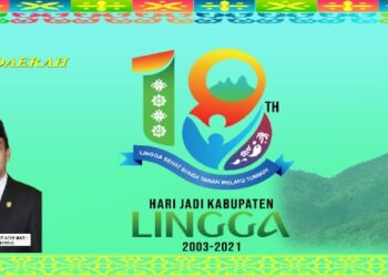 Banner Unsur Ketua DPRD Kabupaten Lingga Peringati Hari Jadi Lingga