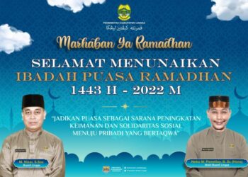 Baner pemerintah Kabupaten Lingga mengucapkan selamat menunaikan ibada puasa 1443 H