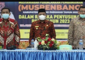 Hadiri Musrenbang, Wabup Rahmang Sampaikan 7 Program Prioritas Pembangunan Padang Pariaman