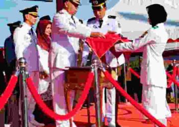 Meriahkan HUT RI Ke-77 Pemda Natuna Kibarkan Bendera Merah Putih