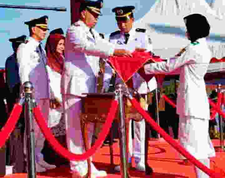 Meriahkan HUT RI Ke-77 Pemda Natuna Kibarkan Bendera Merah Putih