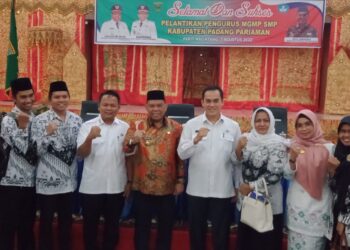 Wabup Rahmang, Lantik Kepengurusan MGMP SMP se Kabupaten Padang Pariaman