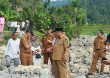 Pastikan Pengerjaan Normalisasi Sesuai Rencana, Bupati Suhatri Bur langsung Tinjau Lokasi