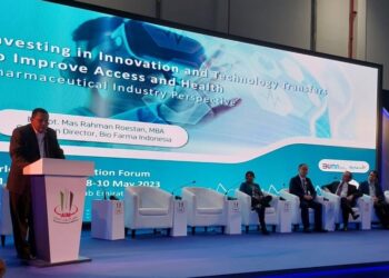 Bicara Inovasi Bio Farma Bagikan Ilmu Hadapi Pandemi Covid-19 di AIM Global 2023 Di Abu Dhabi