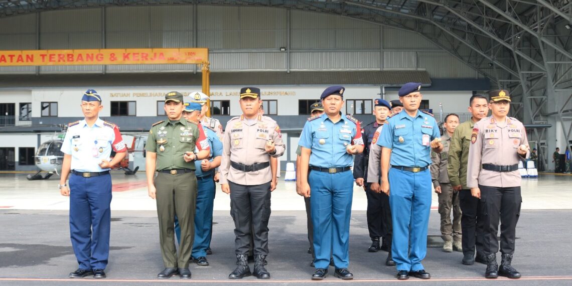 Pasukan Pengamanan Lanud Raja Haji Fisabilillah Ikuti Apel Pasukan Dalam Kunjungan Wapres RI Di Kepri.