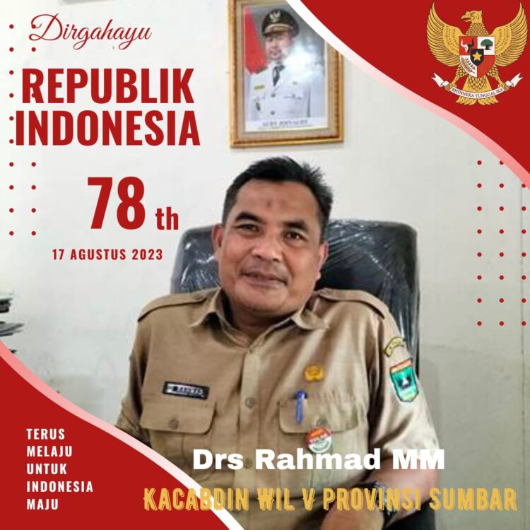 Kacabdin Wilayah V Provinsi Sumbar ucapkan HUT Kemerdekaan RI ke 78