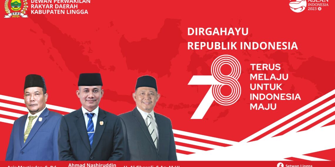 Banner DPRD Lingga Ucapkan Dirgahayu RI Ke 78.