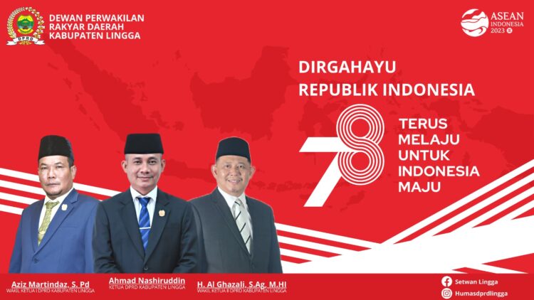 Banner DPRD Lingga Ucapkan Dirgahayu RI Ke 78.