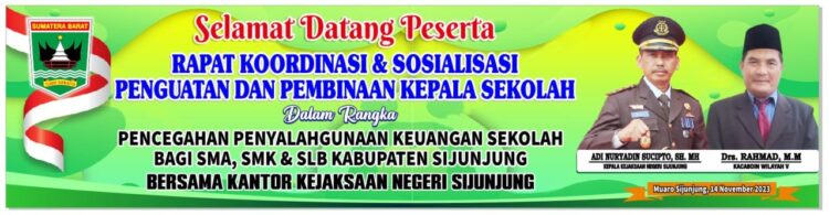 Kacabdin Wilayah V & Kejaksaan Negeri Sijunjung Gelar Sosilisasi Hukum Terhadap Kepsek Dan Bandahara Se Kab. Sijunjung